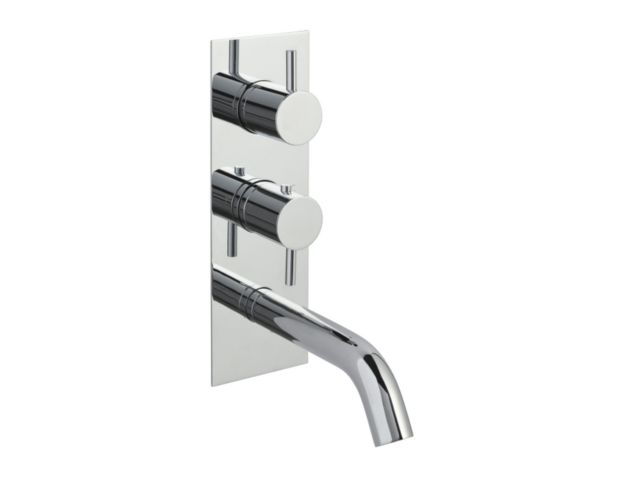 JTP Florence Chrome Thermostatic Concealed 2 Outlet Shower Valve with Spout