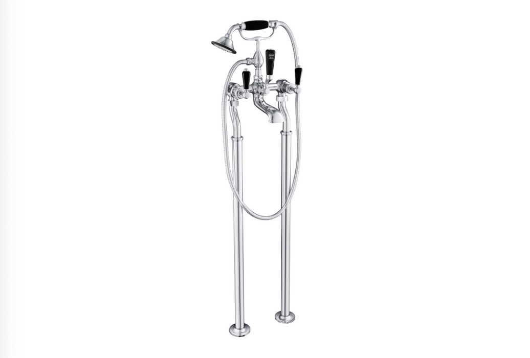 JTP Grosvenor Lever Black Edition Free Standing Bath Shower Mixer with Kit