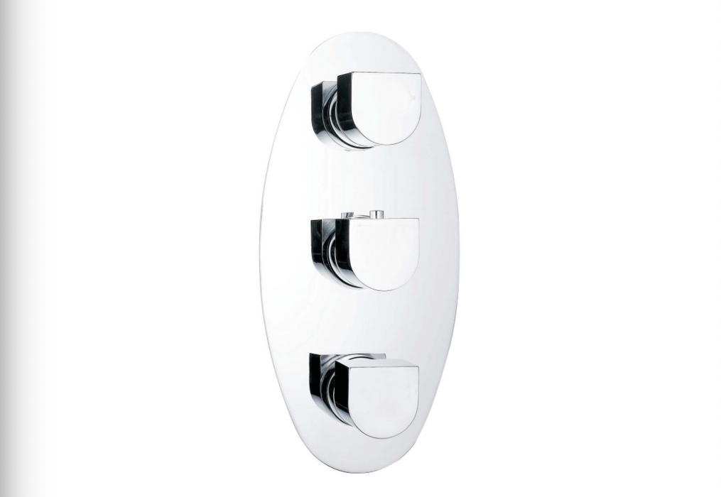 JTP Base Chrome Thermostatic Concealed 2 Outlet Shower Valve