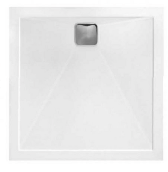 TM Square 25mm Elementary Anti-Slip Stone Resin Shower Tray - Select Size