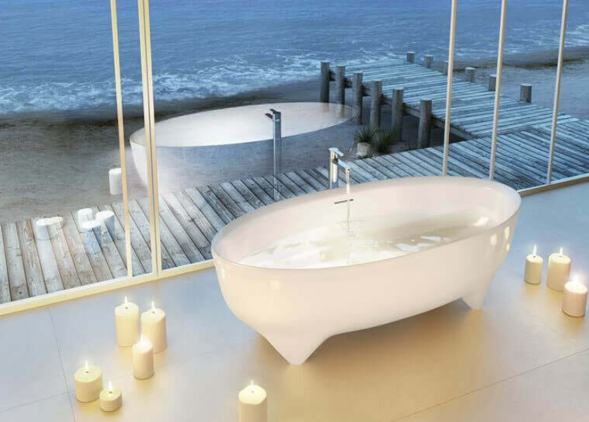 ClearWater Modern Vigore Natural Stone Freestanding Bath 1700x 750mm