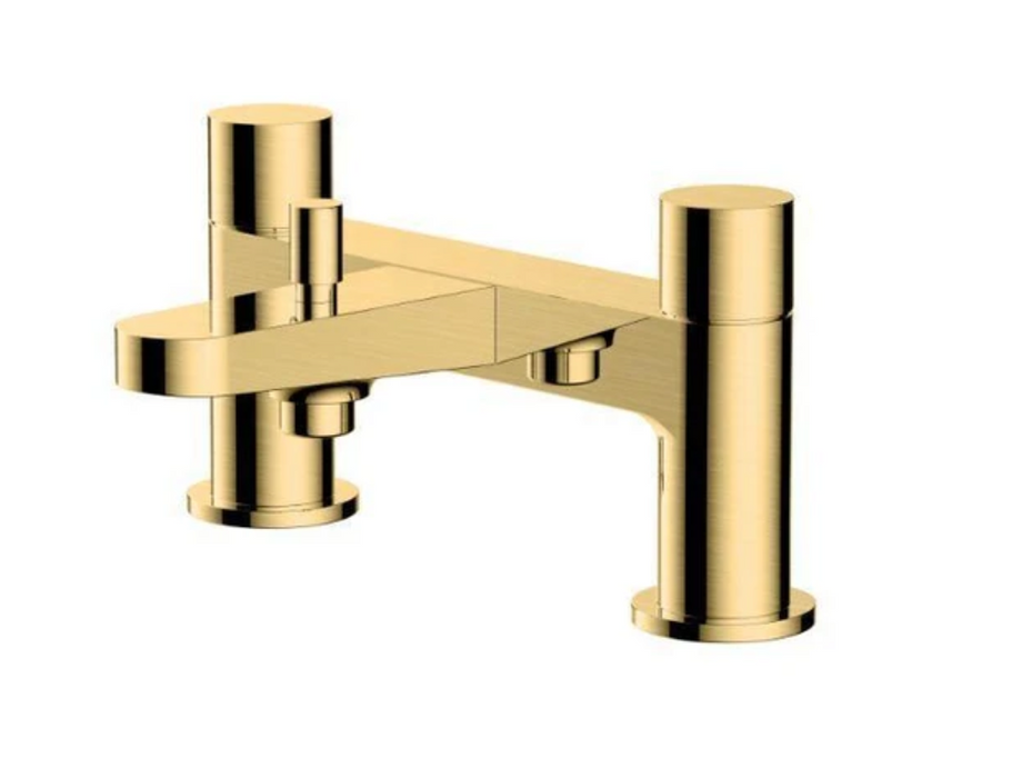 RAK Petit Round Brushed Gold Deck Mounted Bath Shower Mixer