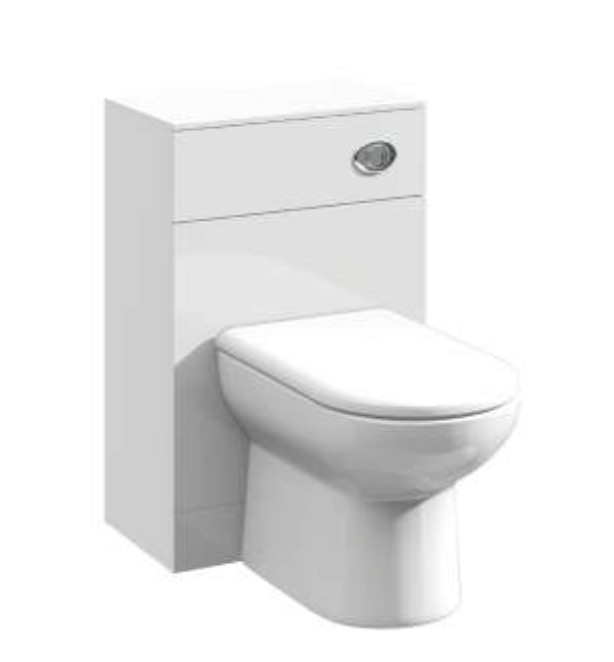 Villia Furniture White Gloss Extra 500mm Back to Wall WC Unit