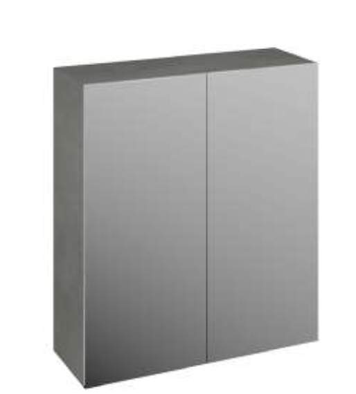 Odyssey Modular Claystone Textured 600 2 Door Mirrored Wall Cabinet