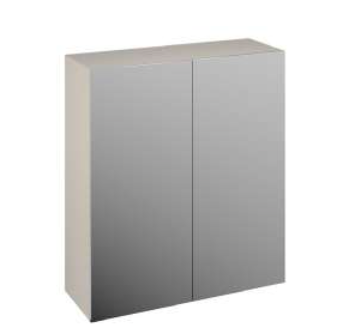 Odyssey Modular Matt Cashmere 600 2 Door Mirrored Wall Cabinet