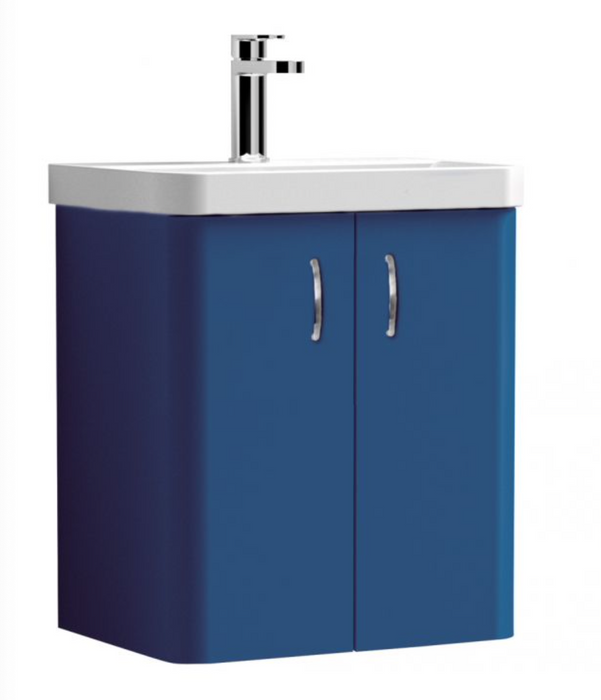 Tumho Azzure Blue 600mm Wall Hung Vanity Unit with Basin