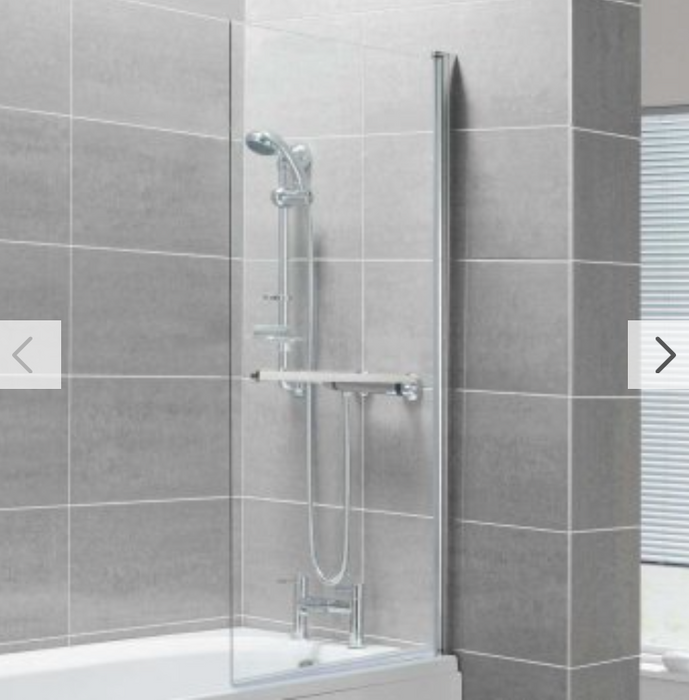 Arley Ralus6 Square Bath Screen with Towel Bar 800 x 1400mm