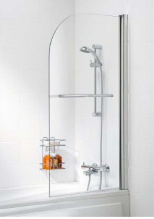 Arley Ralus6 Curved Bath Screen with Towel Bar 800 x 1400mm