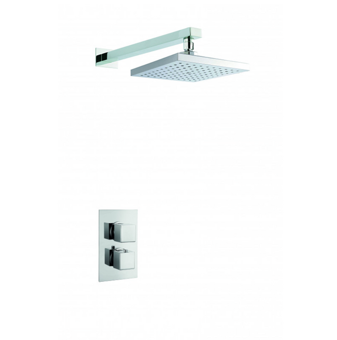 Trisen Bojac Chrome Square Concealed Thermostatic Valve with Fixed Head