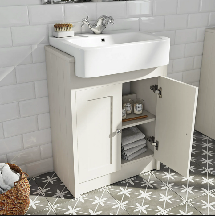 Classica Charcoal Grey Vanity Unit with Semi-Recessed Basin