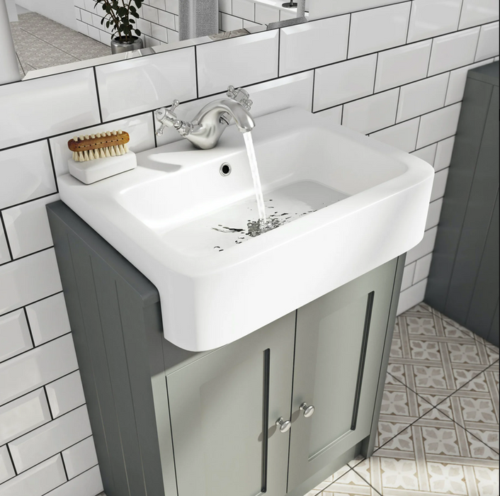 Classica Charcoal Grey Vanity Unit with Semi-Recessed Basin