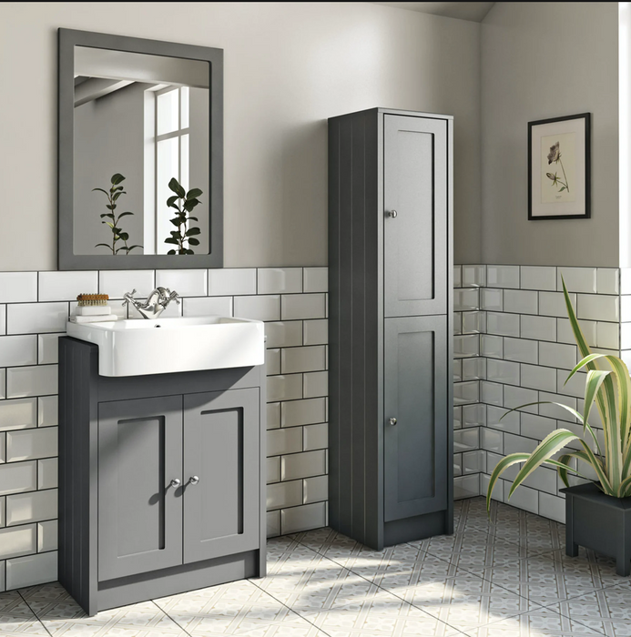 Classica Stone Grey Vanity Unit with Semi-Recessed Basin