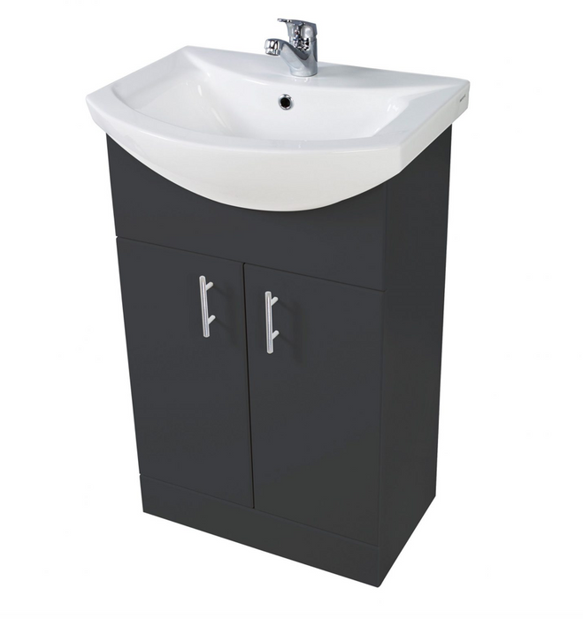 Lanza Anthracite 550 Floor Cabinet with Basin