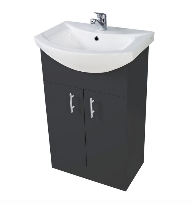 Lanza Anthracite 450 Floor Cabinet with Basin