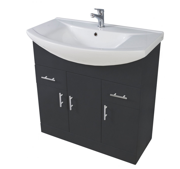 Lanza Anthracite 850 Floor Cabinet with Basin