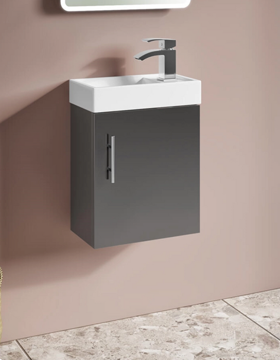 Lanza Anthracite 400 Wall Hung Cloak Vanity with Basin