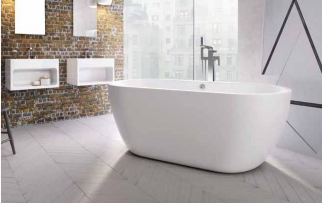Onyx Gloss White Freestanding Bath 1655 x 745