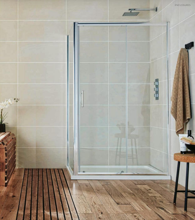 S6 Chrome Sliding Door Enclosure 1400mm