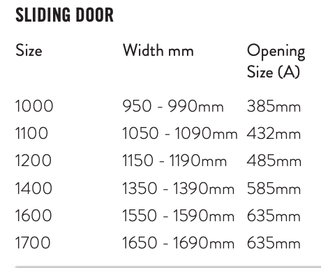 S6 Sliding Door 8mm Side Panel - Select Size