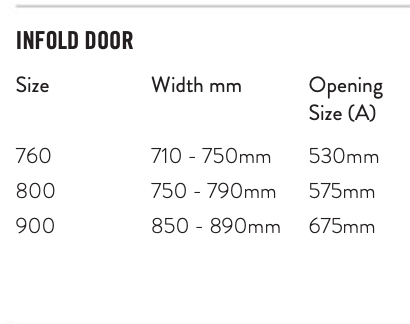 S6 Infold Door 8mm Enclosure 800mm
