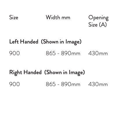 S8 Chrome Frameless Single Door Quadrant 900mm RH