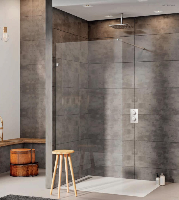 S8 Chrome Single 10mm Wetroom Panel 800mm