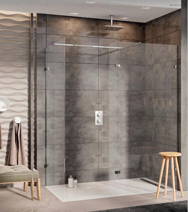 S8 Chrome Single 10mm Wetroom Panel 800mm