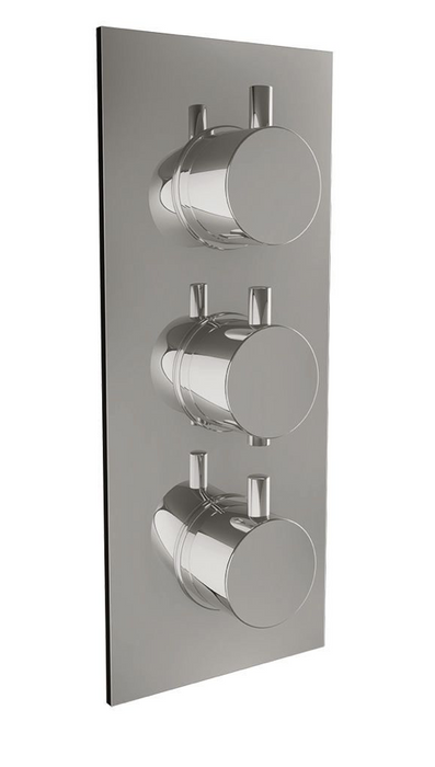 Scudo Chrome Round Triple Round Handle with 2 Outlet Concealed Valve