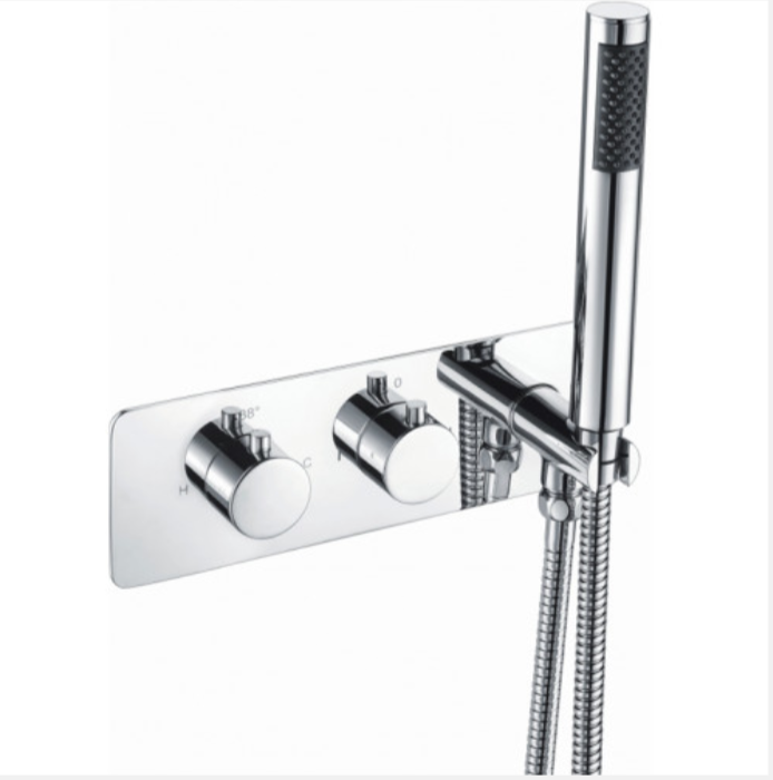 Scudo Chrome Square Two Outlet Concealed Valve with Diverter and Handle