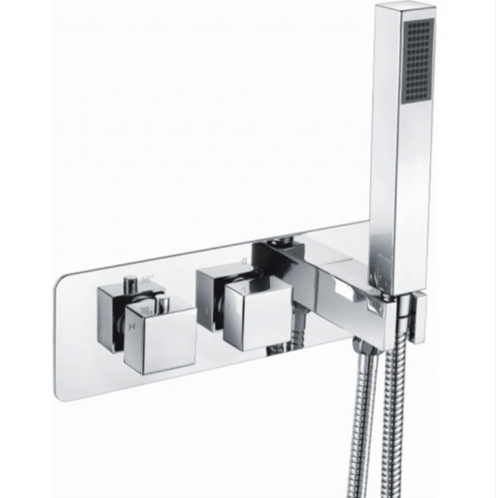 Scudo Chrome Two Outlet Concealed Valve with Diverter and Round Handle