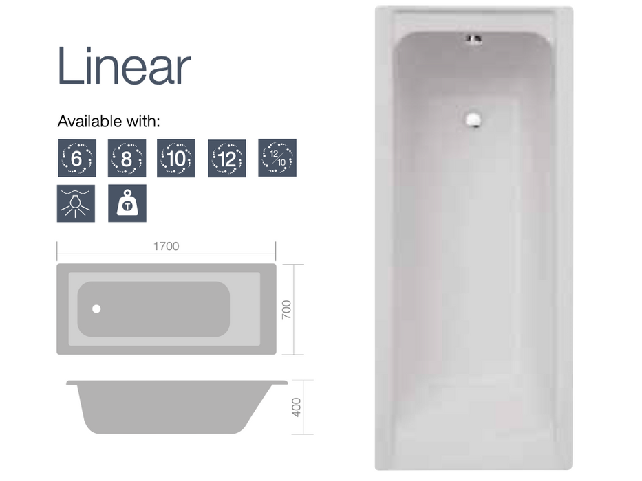 Linear Acrylic Bath - Select Size
