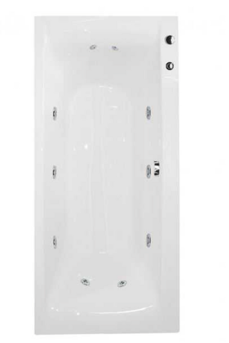 Oporto Double Ended Acrylic Bath with 10 Jet Whirlpool
