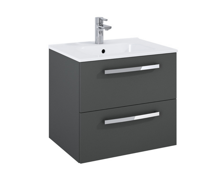 Aquatrend Gloss White 600 Wall Hung Vanity with Basin