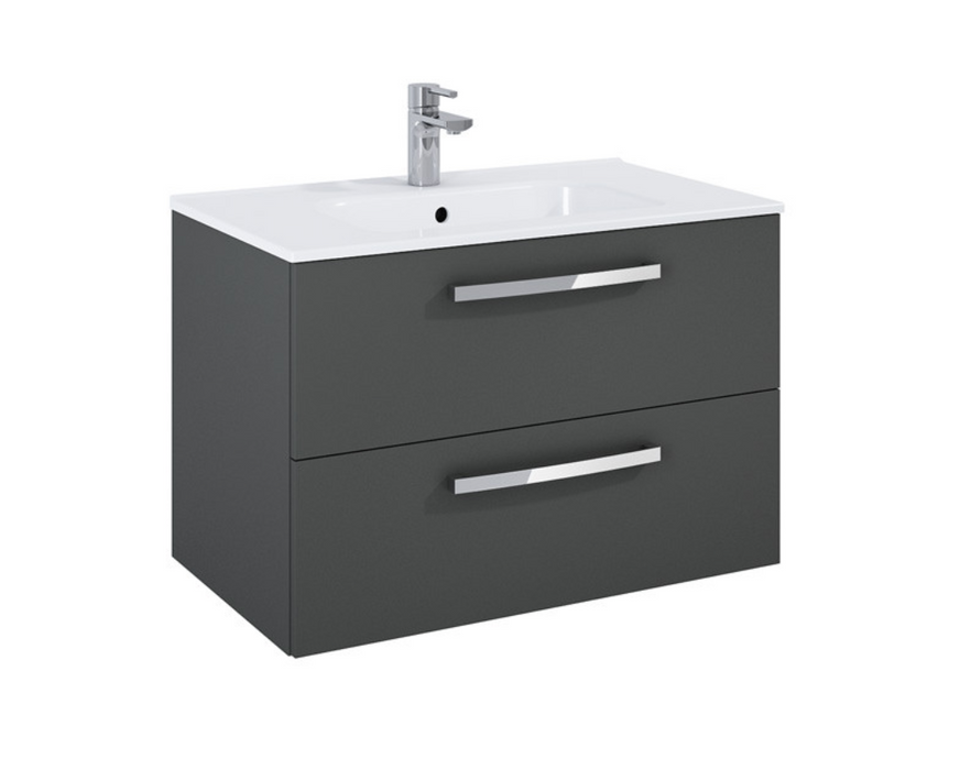 Aquatrend Gloss White 800 Wall Hung Vanity with Basin