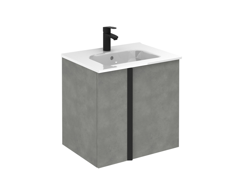 Onix Cement 610 Wall Hung Vanity with Slim Basin