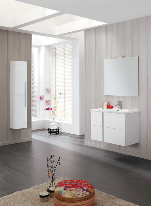 Onix Gloss White 610 2 Drawer Wall Hung Vanity with Basin