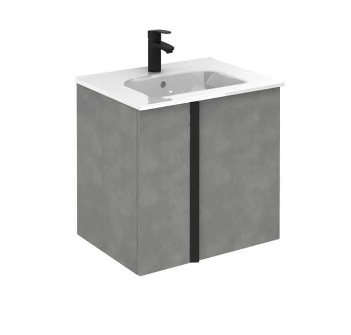 Onix Cement 810 2 Drawer Wall Hung Vanity with Basin