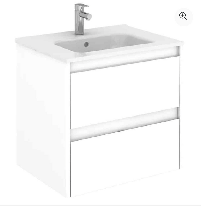 Alfa Matt White 900 Wall Hung Vanity Unit with Basin