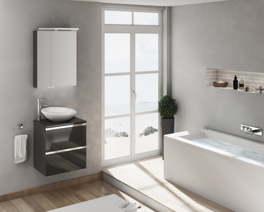 Vida Anthracite 800 Double Drawer Vanity Unit