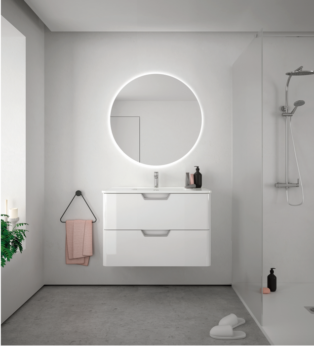 Life Gloss White 610 Wall Hung Vanity Unit with Basin