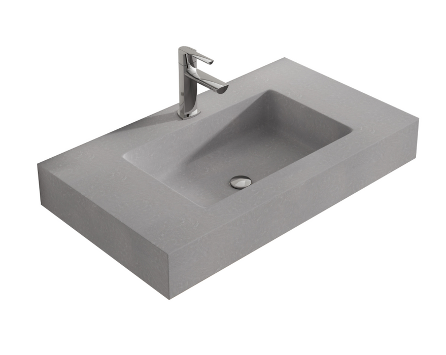 Elements Concrete 1200 Stone Wall Hung Double Basin