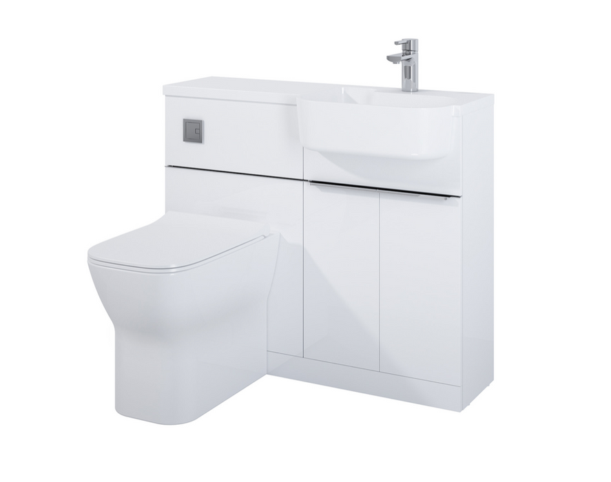 Linea White 1000 Furniture Pack RH with Piccolo BTW WC & Cistern RH
