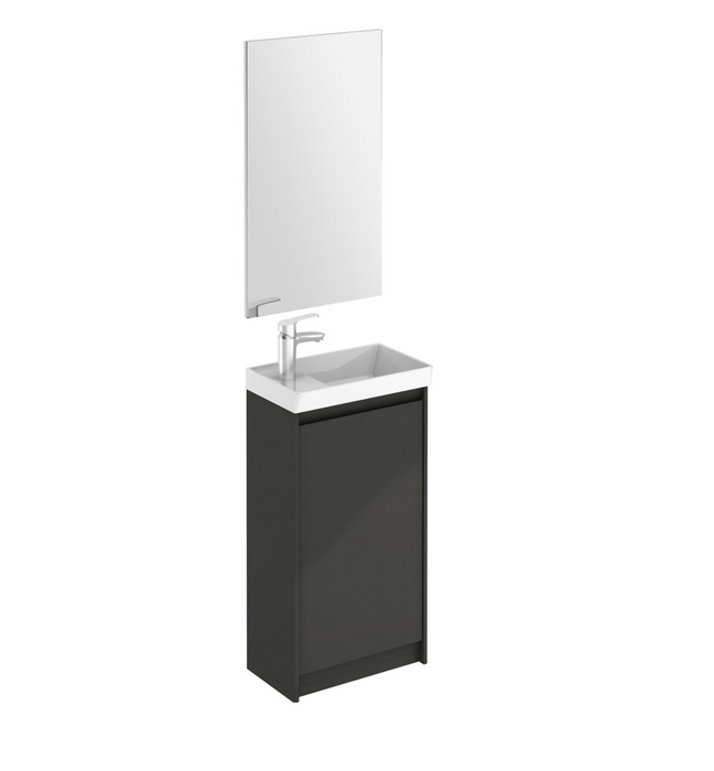 Enjoy Gloss White 450 Floorstanding Vanity Unit with Mirror