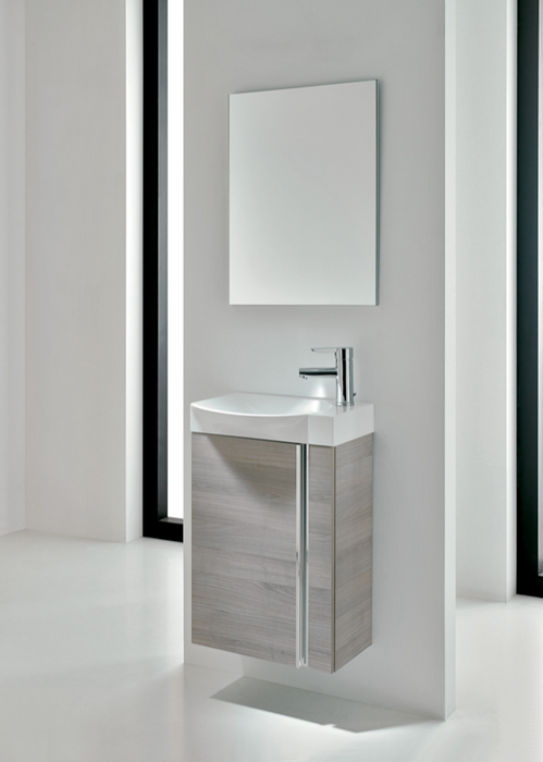 Elegance Gloss White 450 Wall Hung Vanity Unit with Mirror