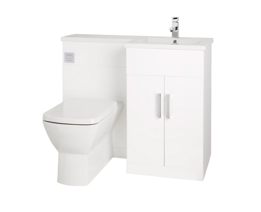 Petite Gloss White 1050 Furniture Pack inc. Summit BTW WC and Soft Close Seat LH