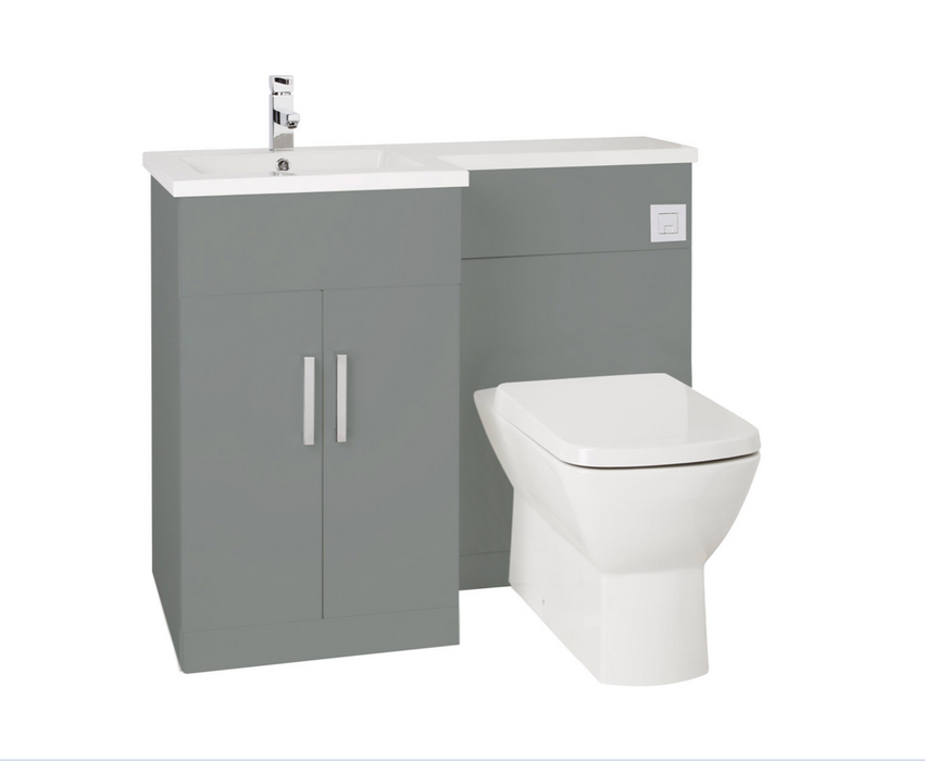 Petite Dust Grey 1050 Furniture Pack inc. Summit BTW WC and Soft Close Seat LH