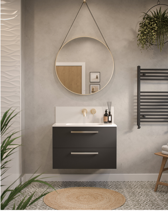 Halo Brushed Brass LED Demister/Smart Touch Mirror 600 x 600mm