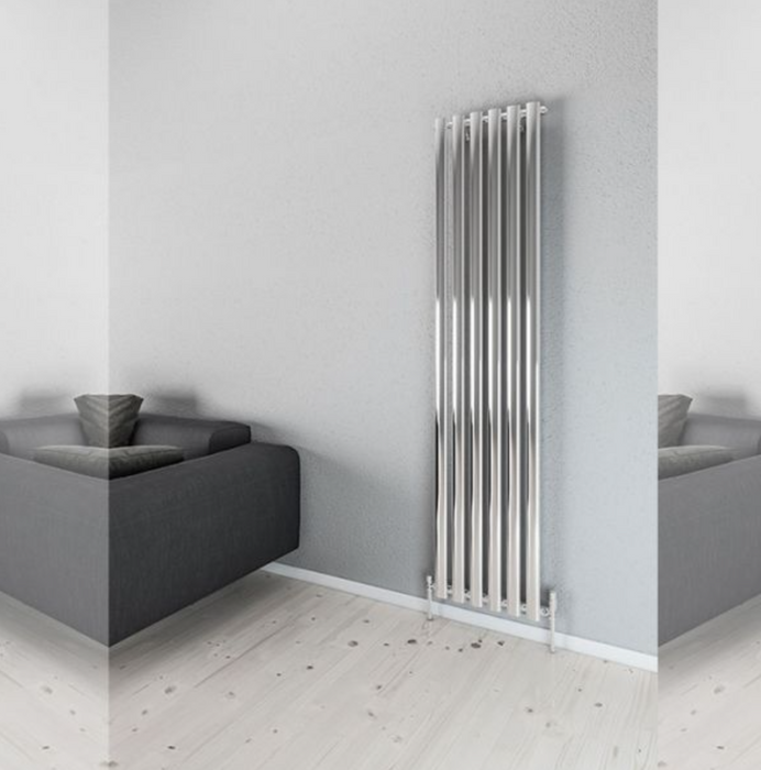Moda Chrome Steel Designer Radiator 420 x 1800mm