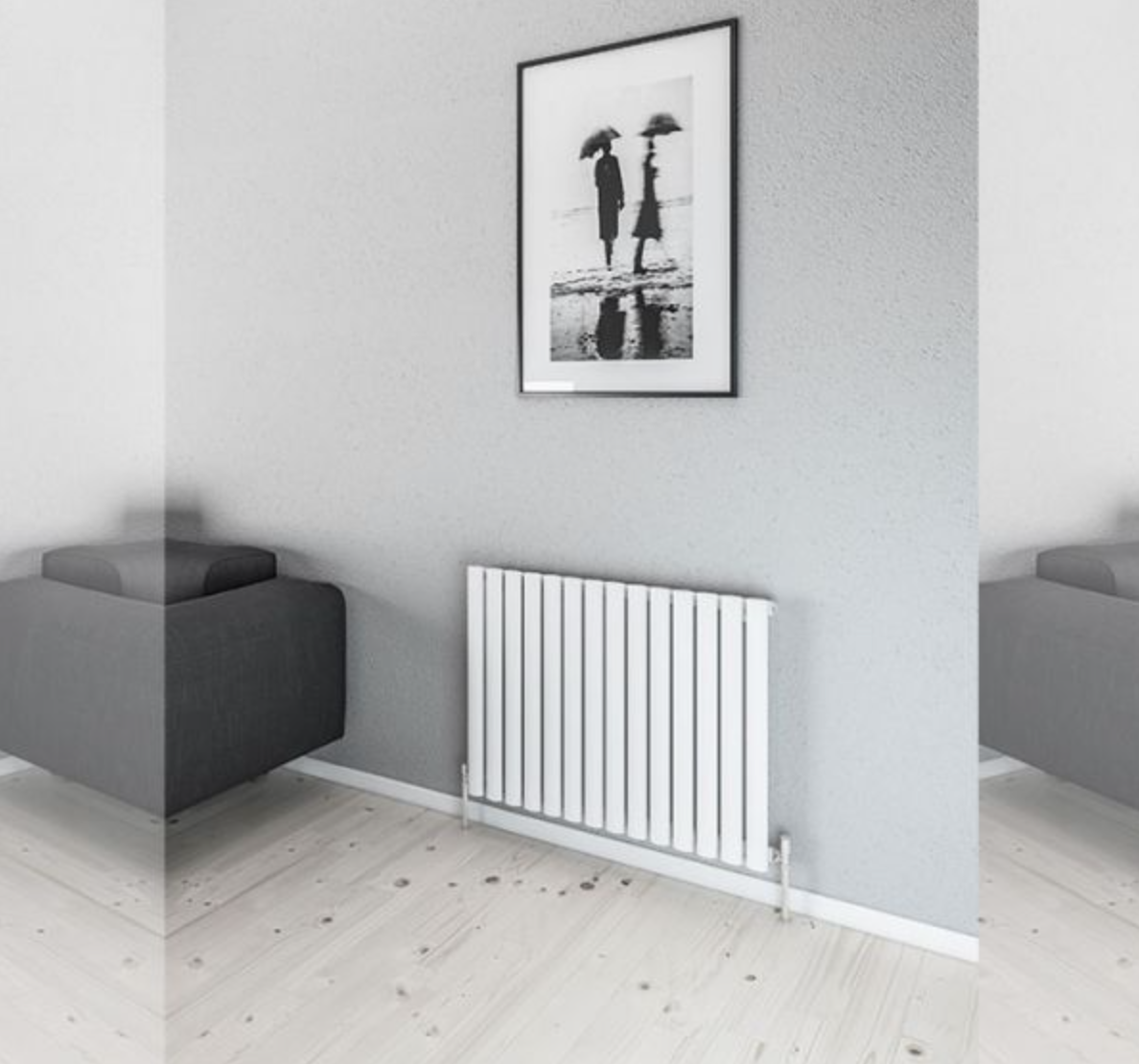Moda White Steel Horizontal Designer Radiator 830 x 600mm — Wise Bathrooms