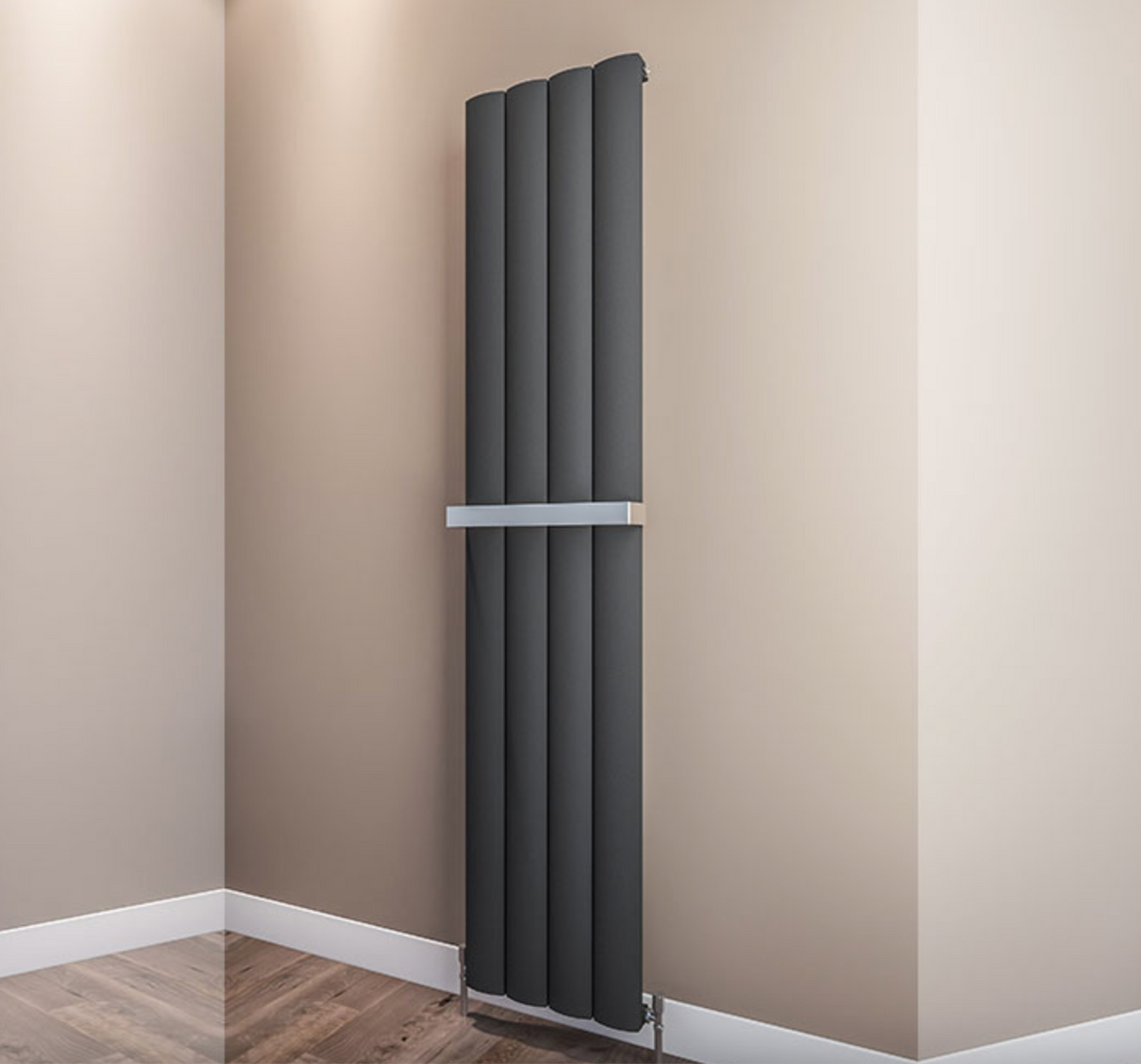 Azar Textured Black Designer Radiator 470 x 1800mm — Wise Bathrooms